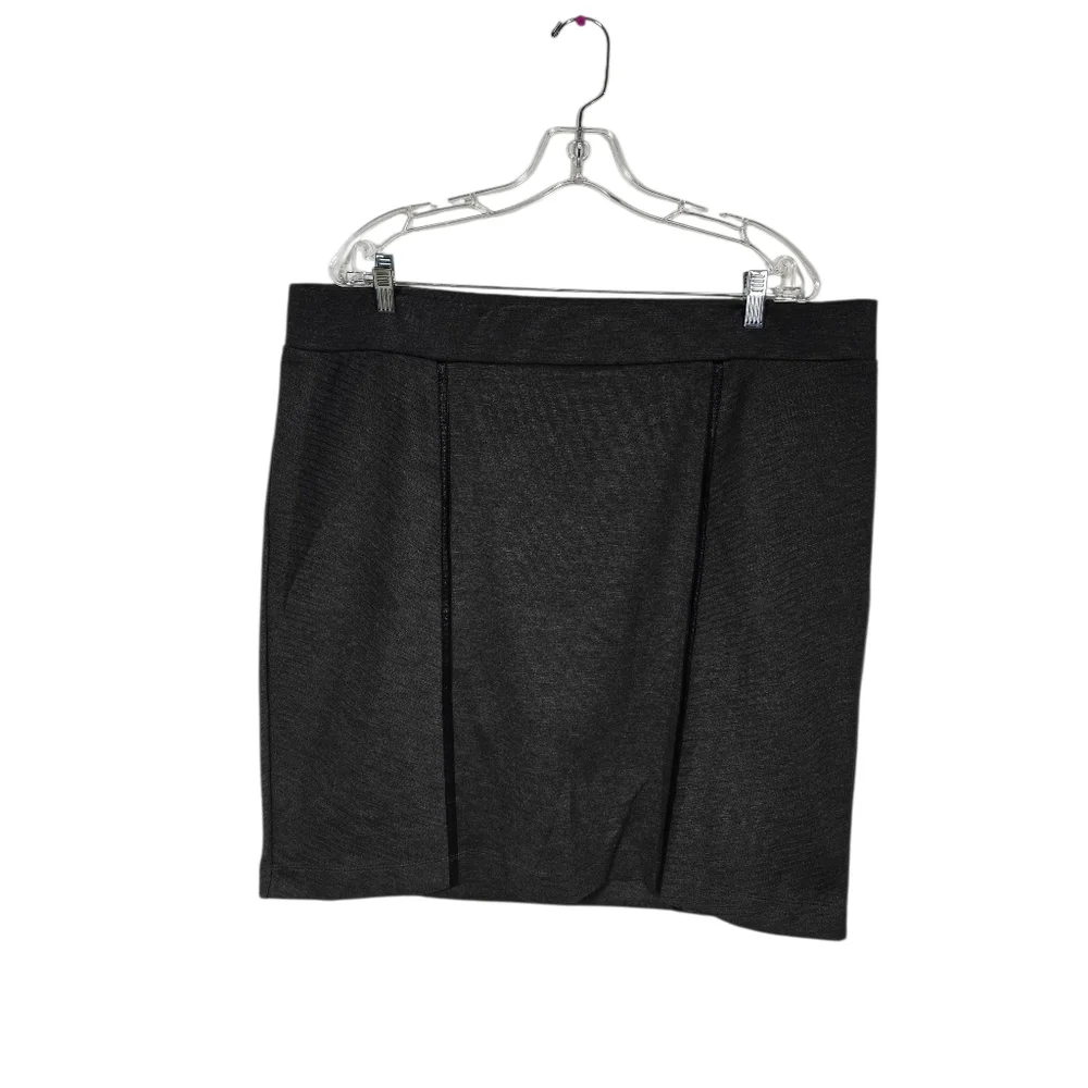 Apt. 9 Size 1X Charcoal Gray Stretchy Pencil Short Skirt